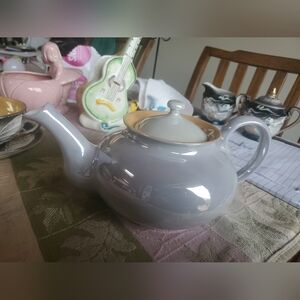 Gray & Orange Lusterware Tea Pot No Chips Or Cracks Made In Germany